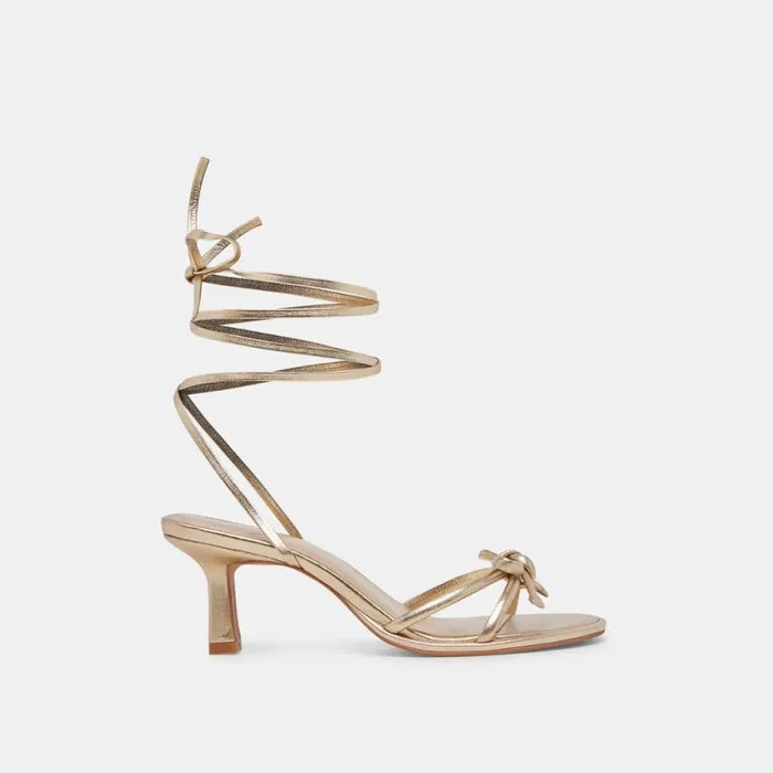 Dolce Vita Maison Heels Gold Metallic Leather Women Heels