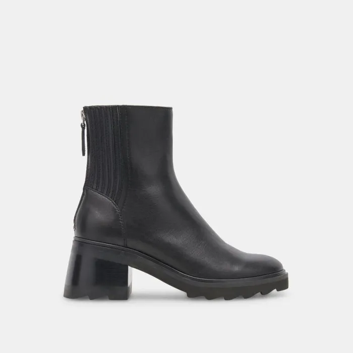 Dolce Vita Martey H2O Wide Boots Black Leather Women Boots and Booties