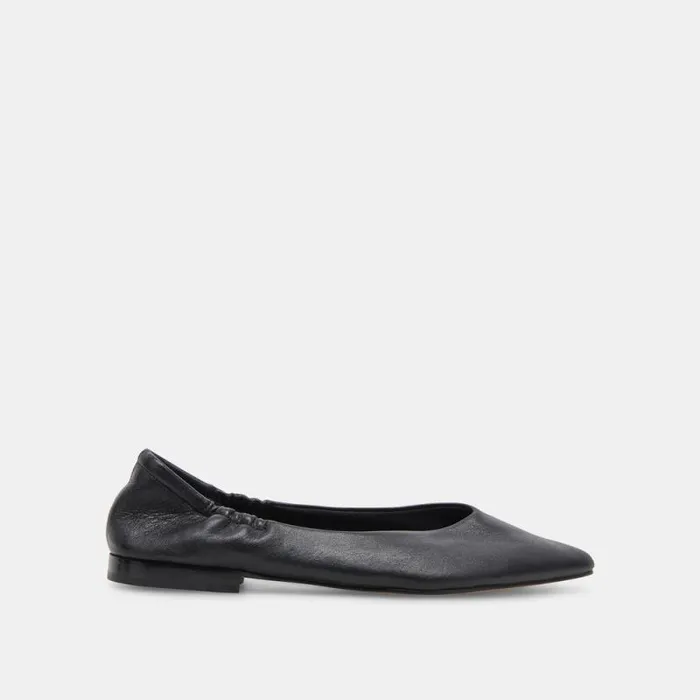 Dolce Vita Nadav Ballet Flats Black Leather Women Flats and Loafers