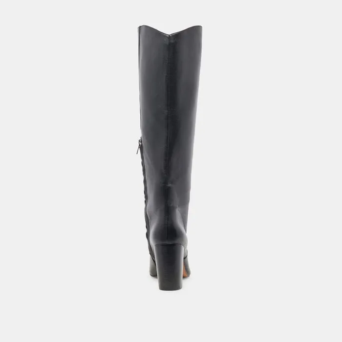Dolce Vita Nedi Wide Calf Boots Black Leather Women Boots and Booties