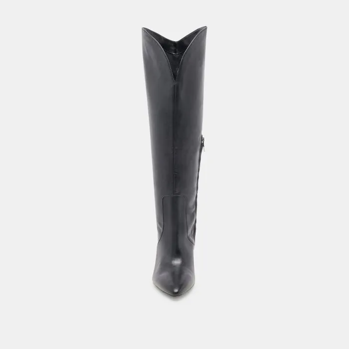Dolce Vita Nedi Wide Calf Boots Black Leather Women Boots and Booties