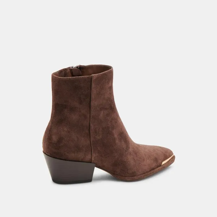 Dolce Vita Nonah Booties Dk Brown Suede Women Boots and Booties