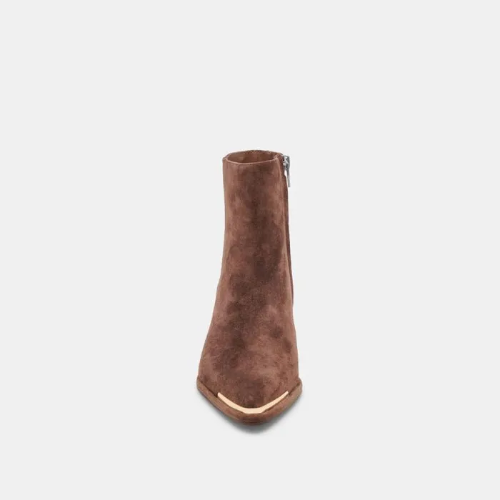 Dolce Vita Nonah Booties Dk Brown Suede Women Boots and Booties