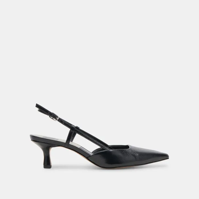 Dolce Vita Odela Heels Midnight Crinkle Patent Women Heels