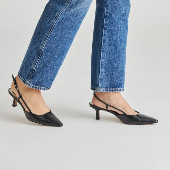 Dolce Vita Odela Heels Midnight Crinkle Patent Women Heels