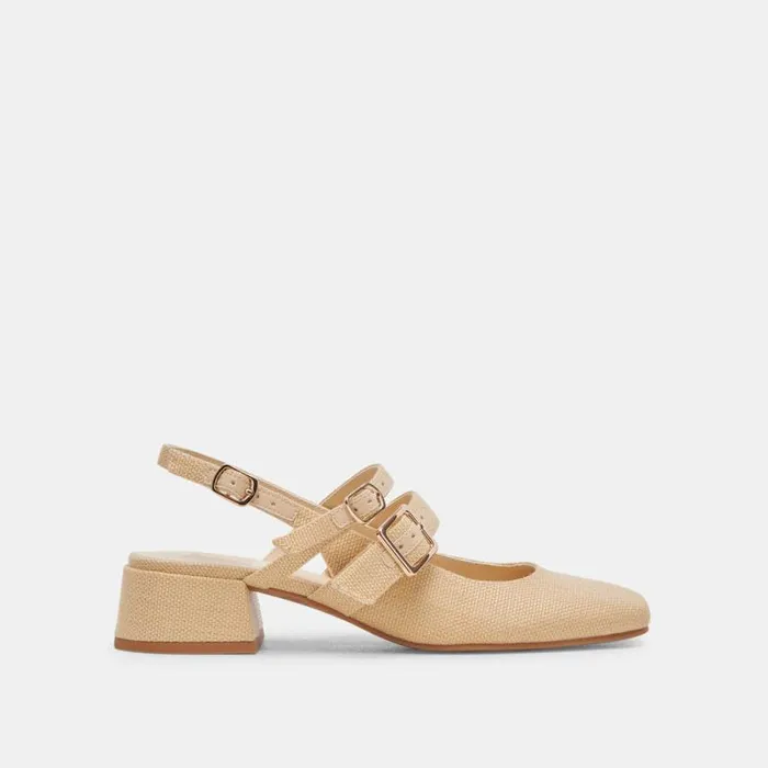 Dolce Vita Patzy Heels Natural Raffia Women Heels