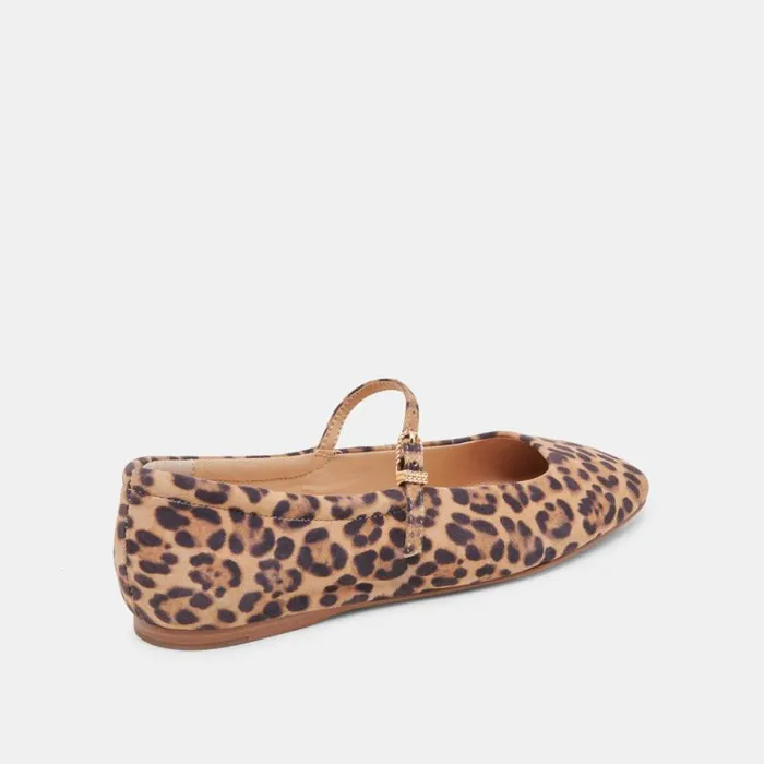 Dolce Vita Reyes Ballet Flats Dk Leopard Suede Women Flats and Loafers