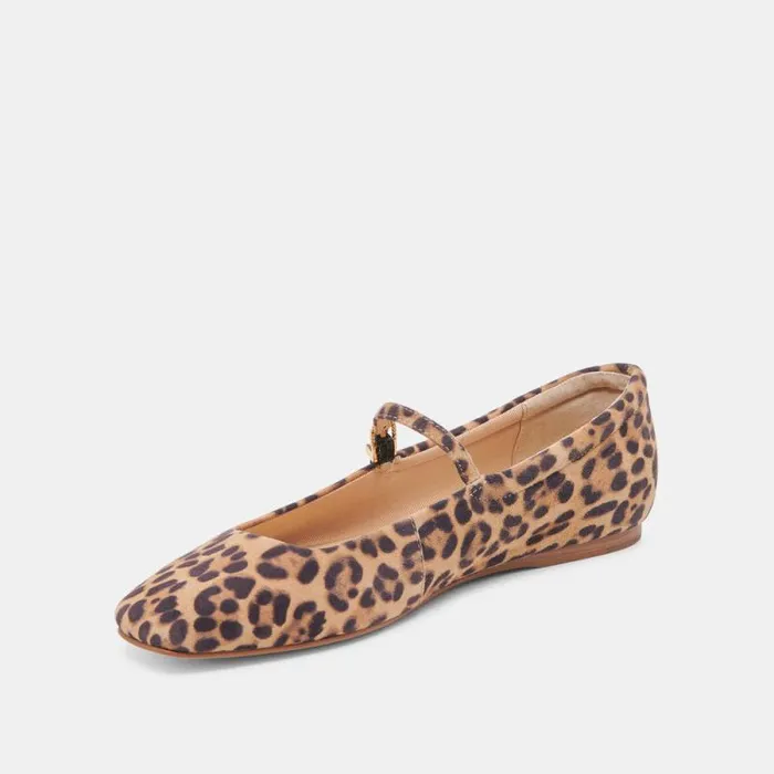 Dolce Vita Reyes Ballet Flats Dk Leopard Suede Women Flats and Loafers