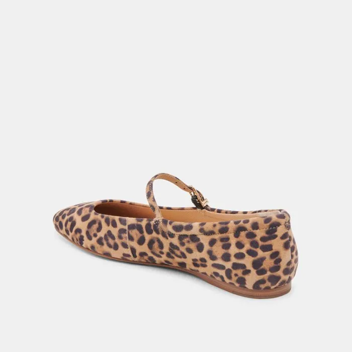 Dolce Vita Reyes Ballet Flats Dk Leopard Suede Women Flats and Loafers