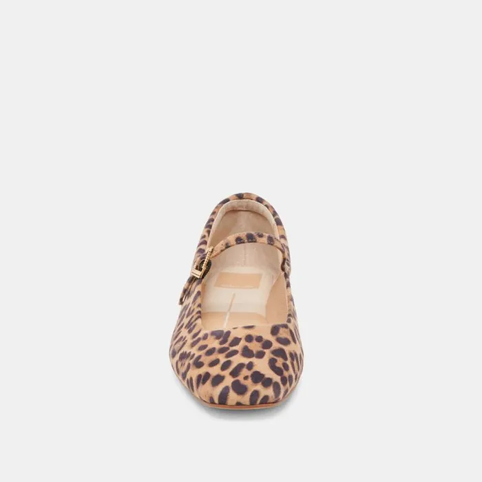 Dolce Vita Reyes Ballet Flats Dk Leopard Suede Women Flats and Loafers