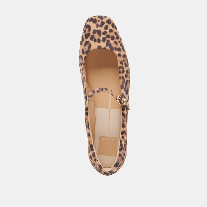 Dolce Vita Reyes Ballet Flats Dk Leopard Suede Women Flats and Loafers