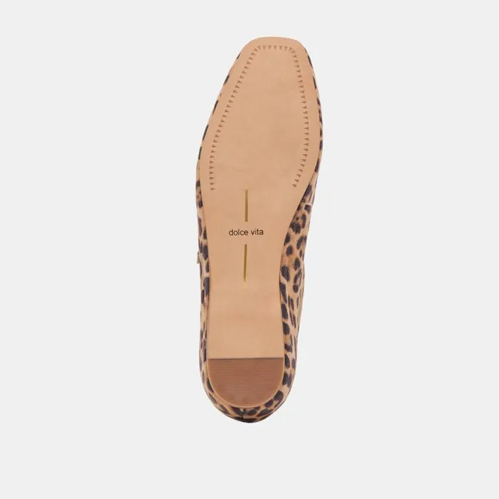 Dolce Vita Reyes Ballet Flats Dk Leopard Suede Women Flats and Loafers