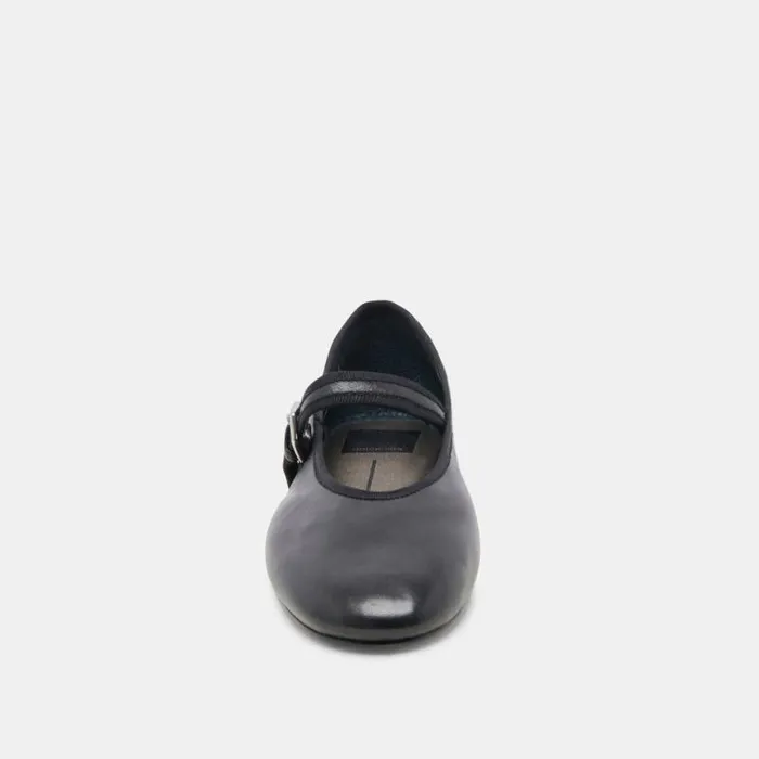 Dolce Vita Roslyn Ballet Flats Black Leather Women Flats and Loafers