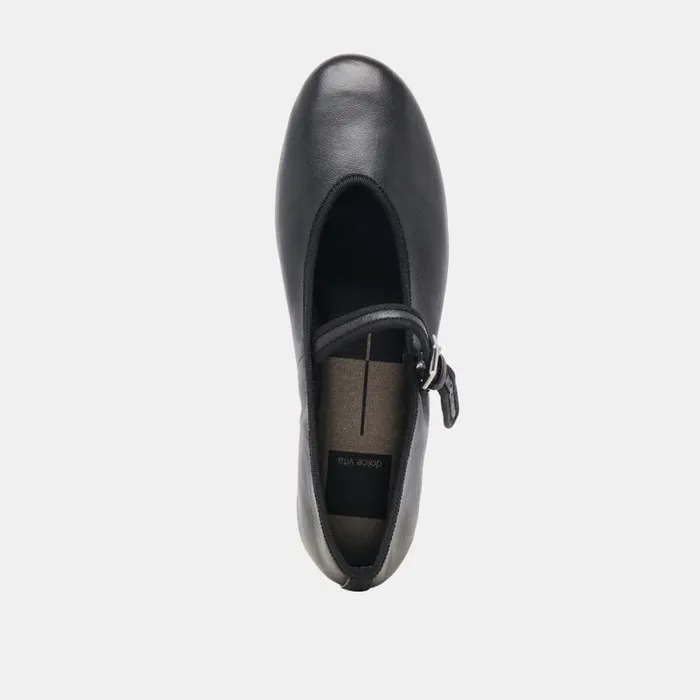 Dolce Vita Roslyn Ballet Flats Black Leather Women Flats and Loafers