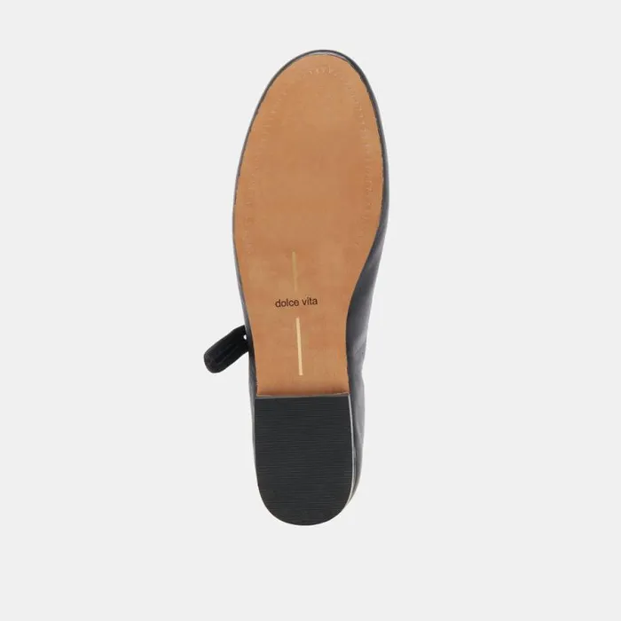 Dolce Vita Roslyn Ballet Flats Black Leather Women Flats and Loafers