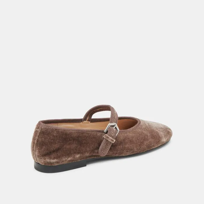 Dolce Vita Roslyn Ballet Flats Smoke Velvet Women Flats and Loafers