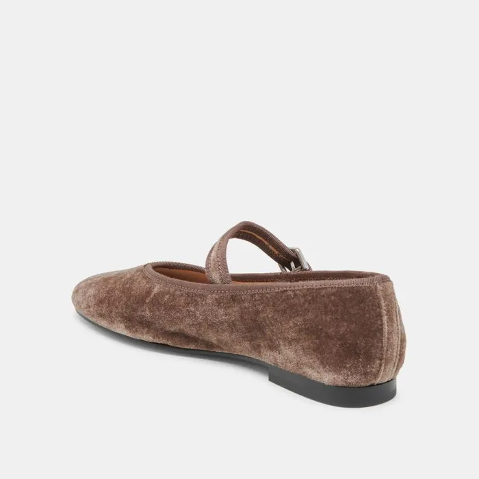 Dolce Vita Roslyn Ballet Flats Smoke Velvet Women Flats and Loafers