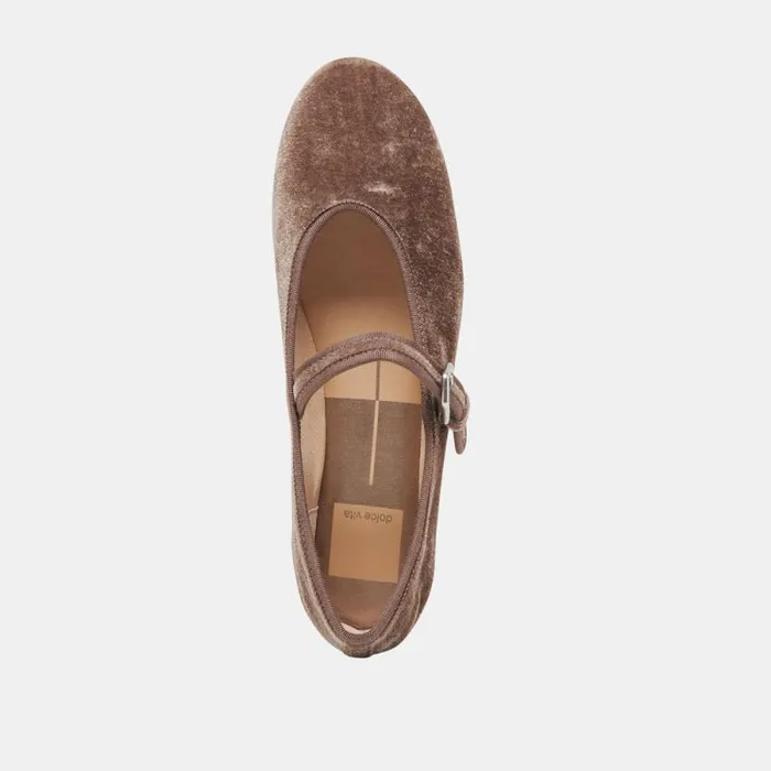 Dolce Vita Roslyn Ballet Flats Smoke Velvet Women Flats and Loafers