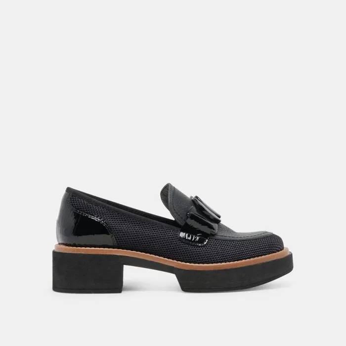 Dolce Vita Sandey Loafers Black Mesh Women Flats and Loafers
