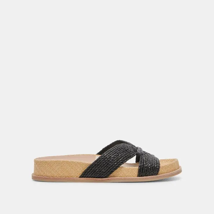 Dolce Vita Selda Sandals Onyx Raffia Women Sandals