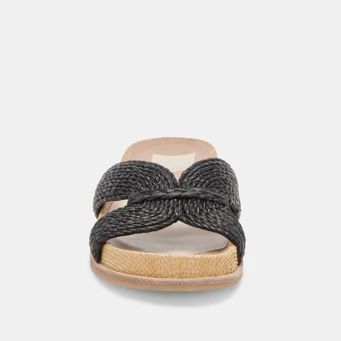 Dolce Vita Selda Sandals Onyx Raffia Women Sandals