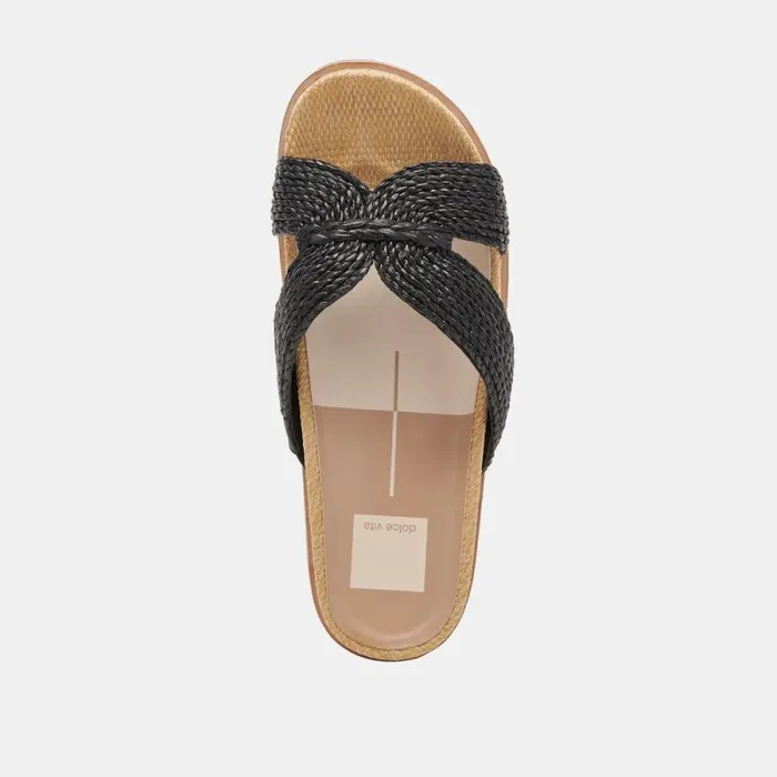 Dolce Vita Selda Sandals Onyx Raffia Women Sandals