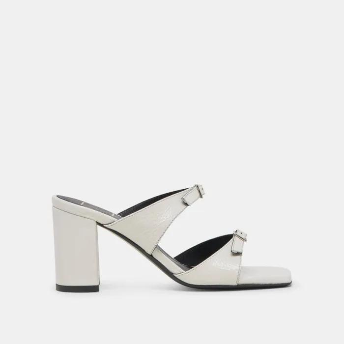 Dolce Vita Shane Heels Off White Crinkle Patent Women Heels