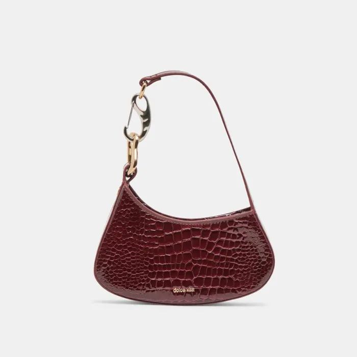 Dolce Vita Silvie Shoulder Bag Wine Croco Stella Women Handbags