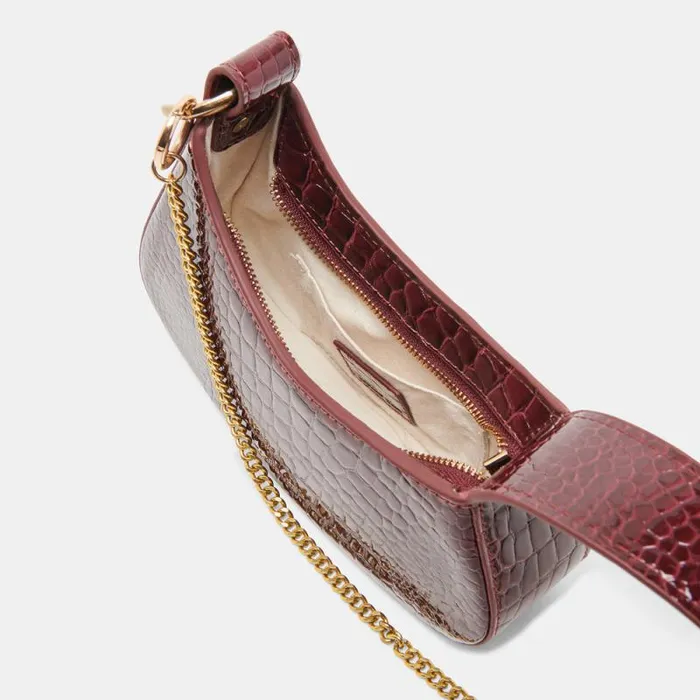 Dolce Vita Silvie Shoulder Bag Wine Croco Stella Women Handbags