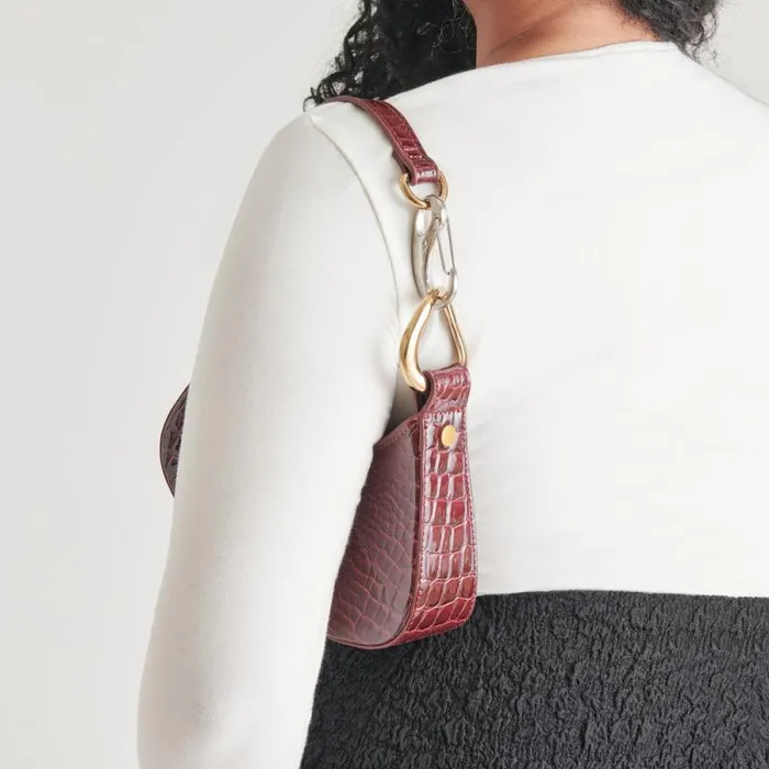 Dolce Vita Silvie Shoulder Bag Wine Croco Stella Women Handbags