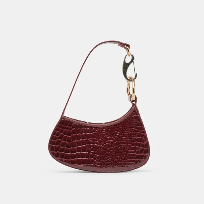 Dolce Vita Silvie Shoulder Bag Wine Croco Stella Women Handbags