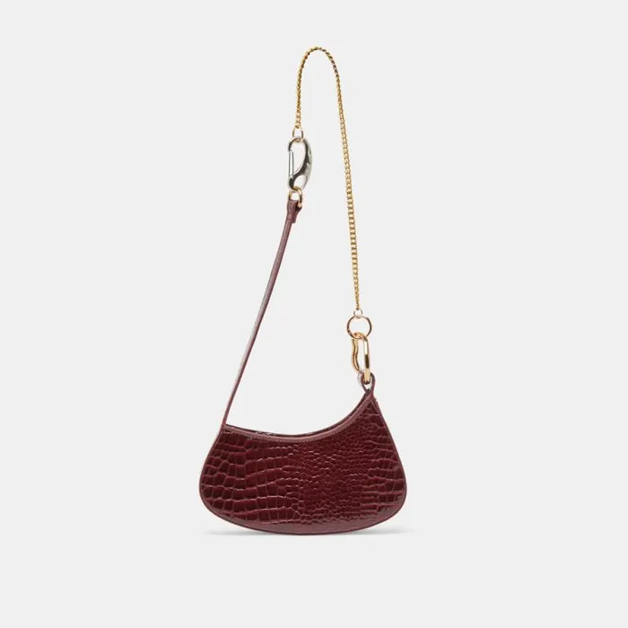 Dolce Vita Silvie Shoulder Bag Wine Croco Stella Women Handbags