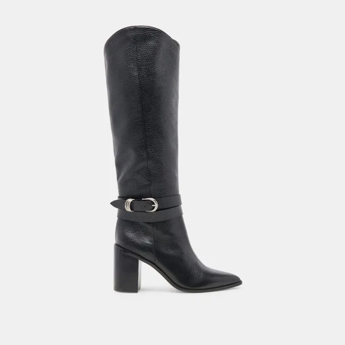 Dolce Vita Tyrone Boots Black Leather Women Boots and Booties