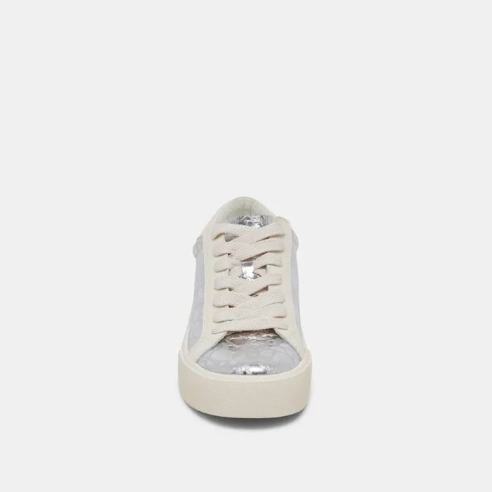 Dolce Vita Zayn 360 Sneakers Silver Distressed Leather Women Sneakers