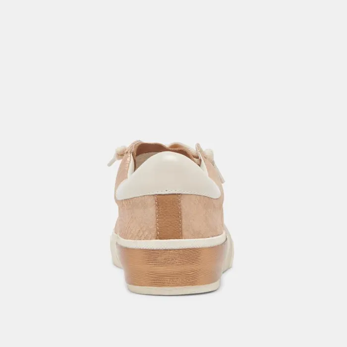 Dolce Vita Zina Sneakers Bronze Embossed Leather Women Sneakers