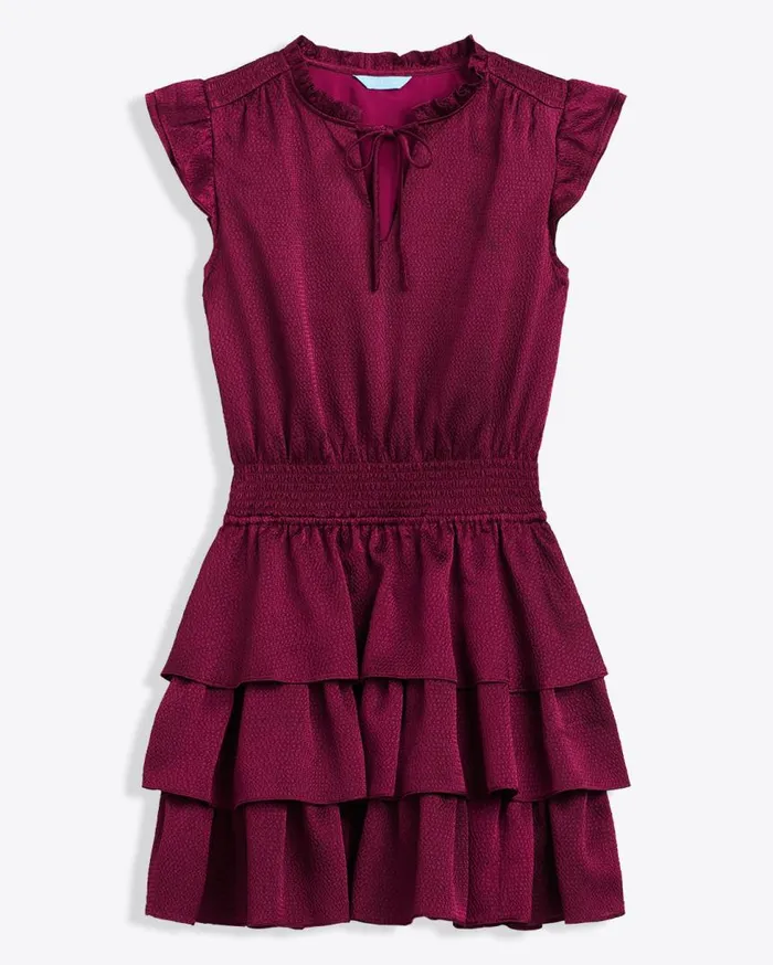 Draper James Bedding Women Alana Tiered Dress In Hammered Satin