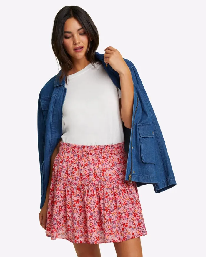 Draper James Bottoms and Skirts Women Pull On Mini Skirt In Blue Aster