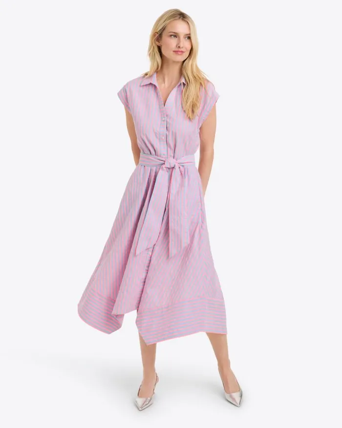 Draper James Extended Sizes Women Trisha Handkerchief Dress In Seersucker Stripe Draper James Extended Sizes Women Trisha Handkerchief Dress In Seersucker Stripe