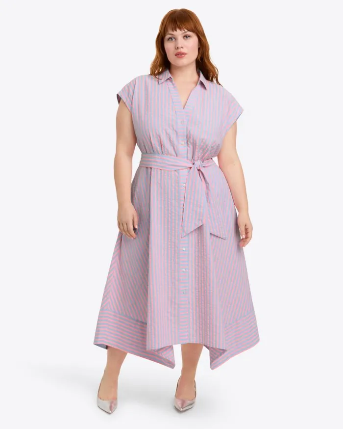 Draper James Extended Sizes Women Trisha Handkerchief Dress In Seersucker Stripe