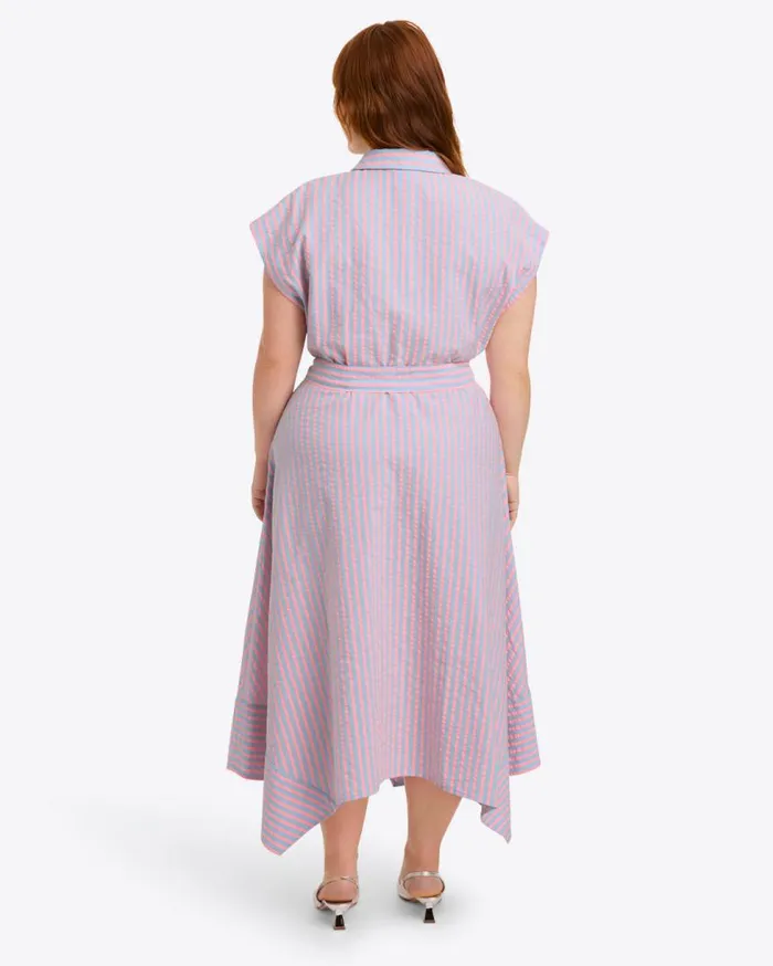 Draper James Extended Sizes Women Trisha Handkerchief Dress In Seersucker Stripe