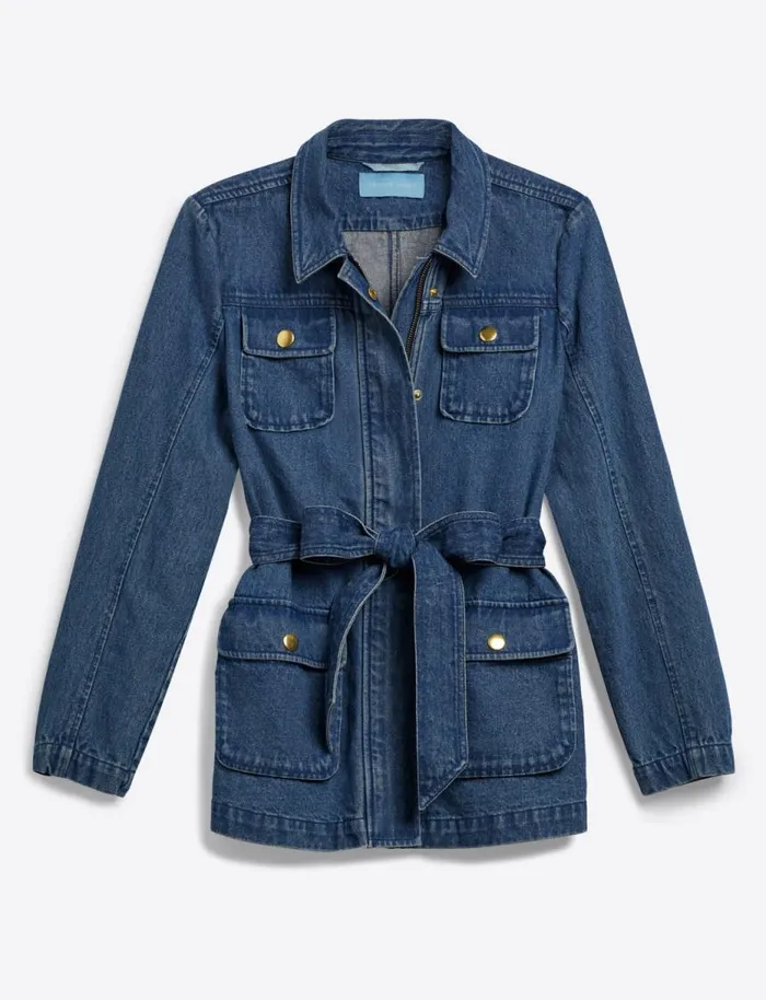 Draper James Jackets and Outerwear Women Field Jacket In Dark Wash Denim