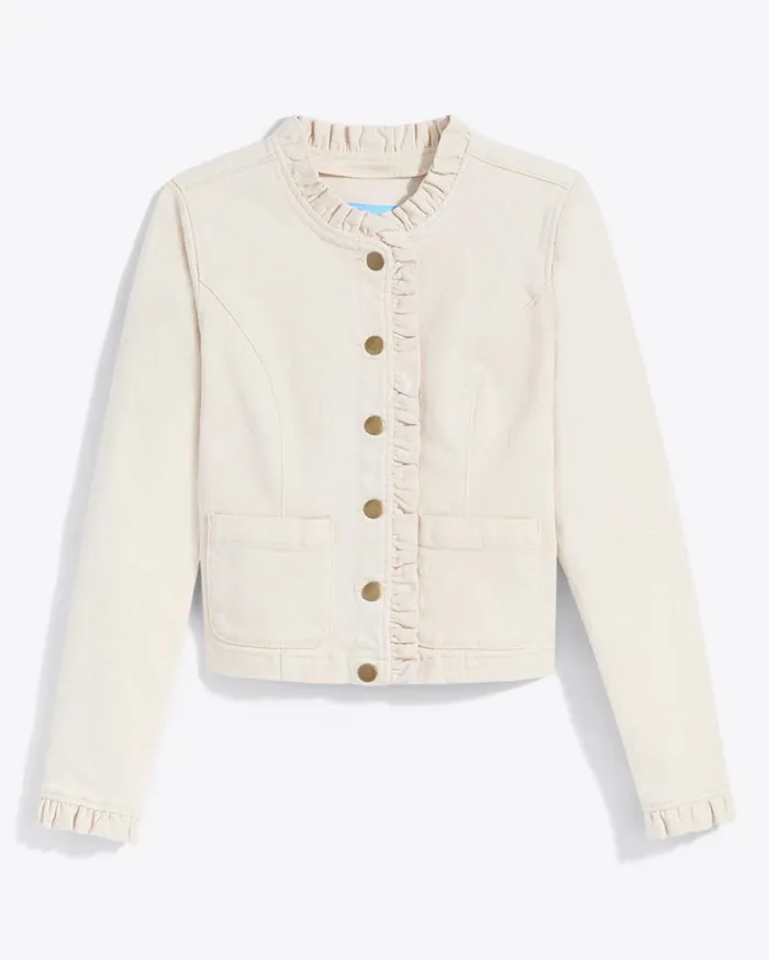 Draper James Jackets and Outerwear Women Ruffle Denim Jacket