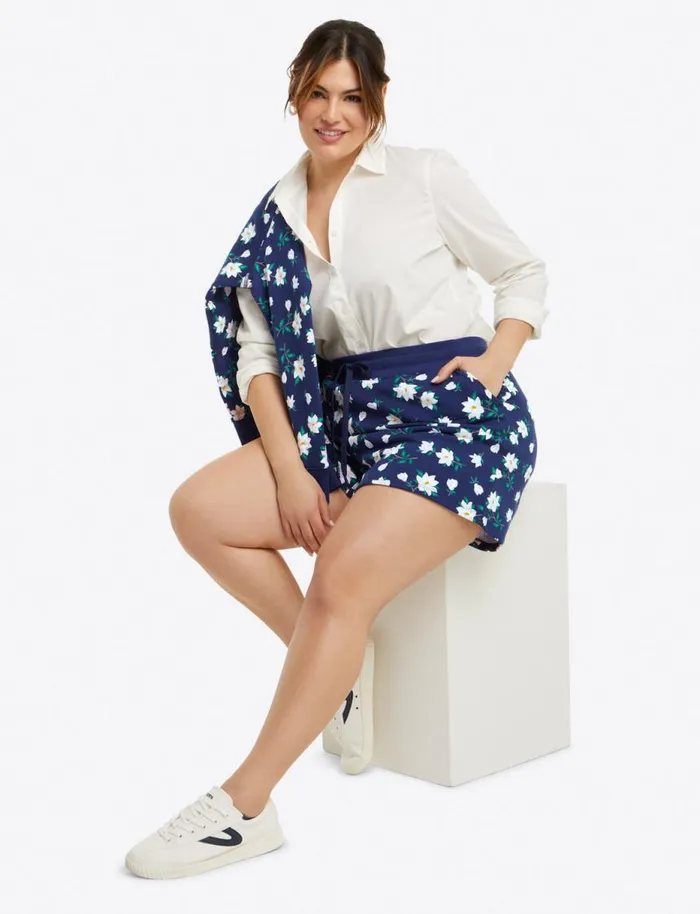 Draper James Lounge and Pajamas Women Natalie Shorts In Navy Magnolia