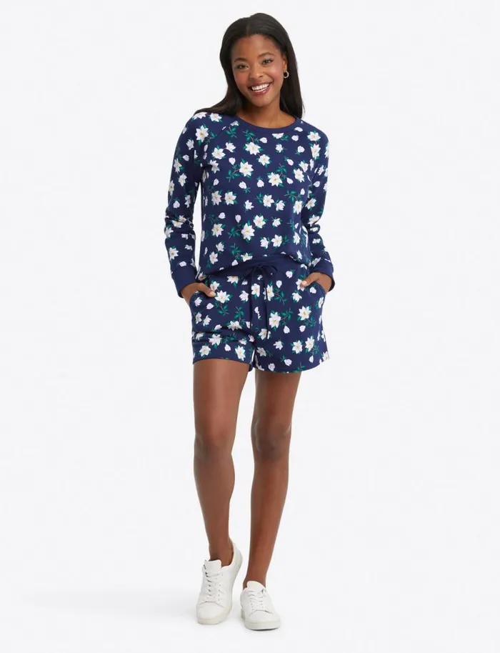 Draper James Lounge and Pajamas Women Natalie Shorts In Navy Magnolia