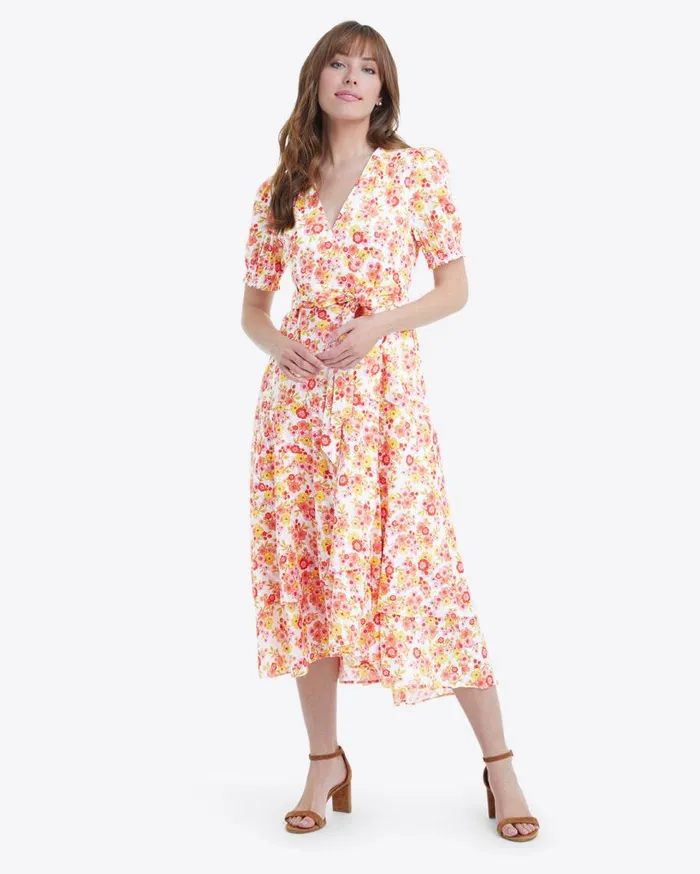 Draper James Midi and Maxi Women Naomi Wrap Dress In Field Blossom