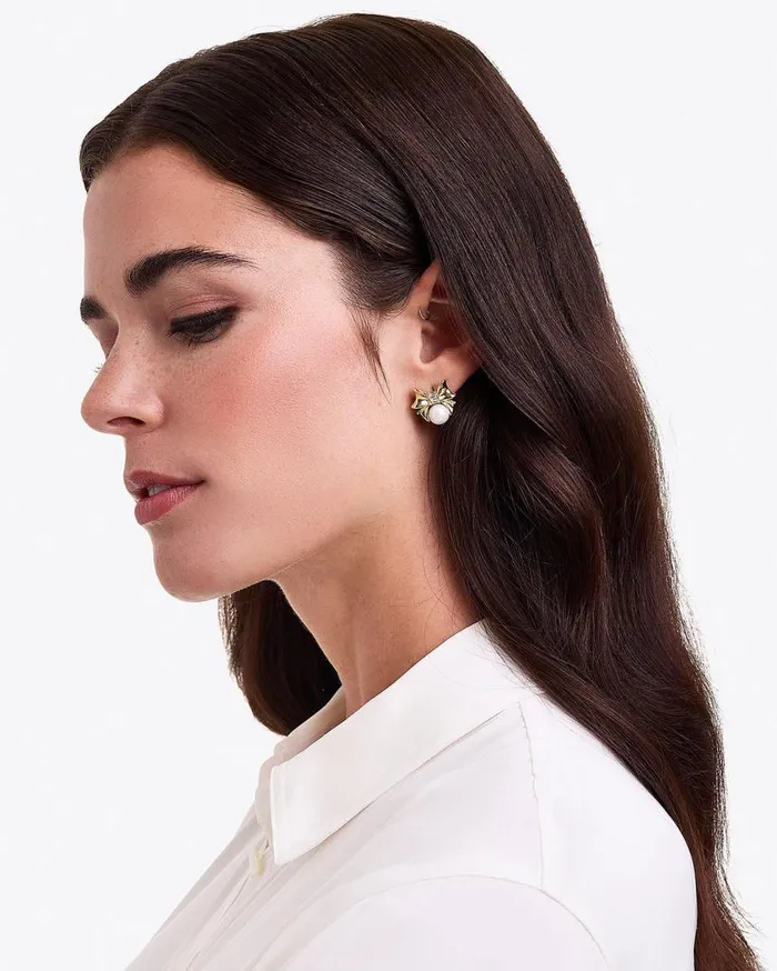 Draper James Mini Women Bow Pearl Studs