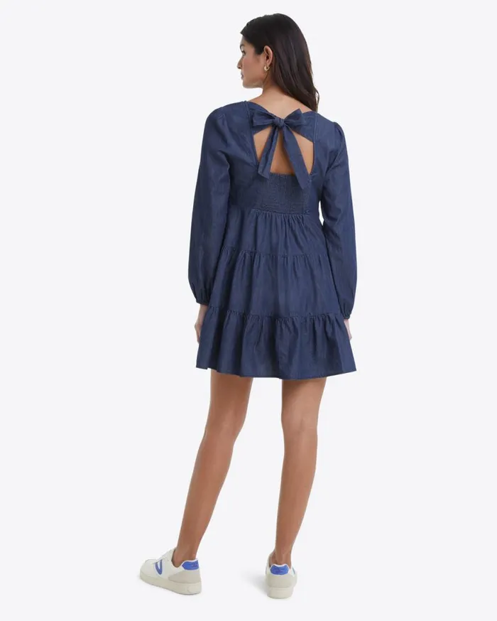 Draper James Mini Women Pam Babydoll Dress In Dark Wash