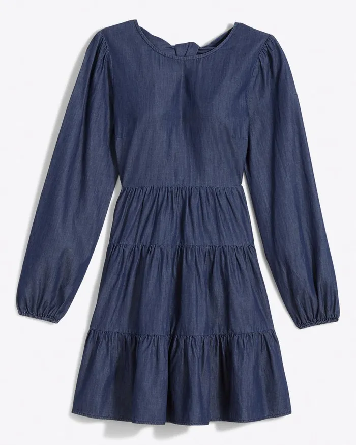 Draper James Mini Women Pam Babydoll Dress In Dark Wash