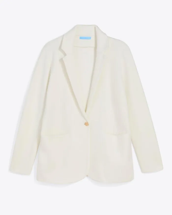Draper James Tops Women Sweater Knit Blazer In Magnolia White