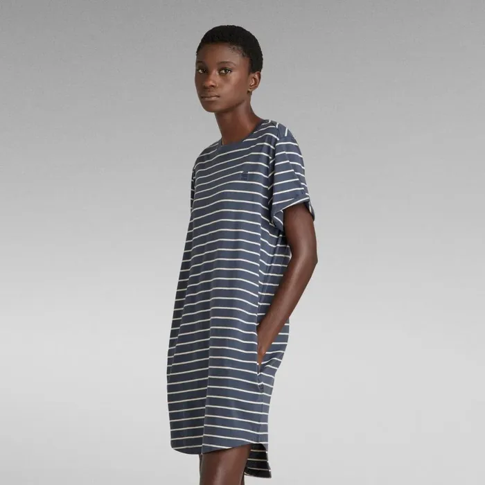 Dresses Women GStar RAW Lash Fem Loose Dress Fantem Bluetalc Stripe
